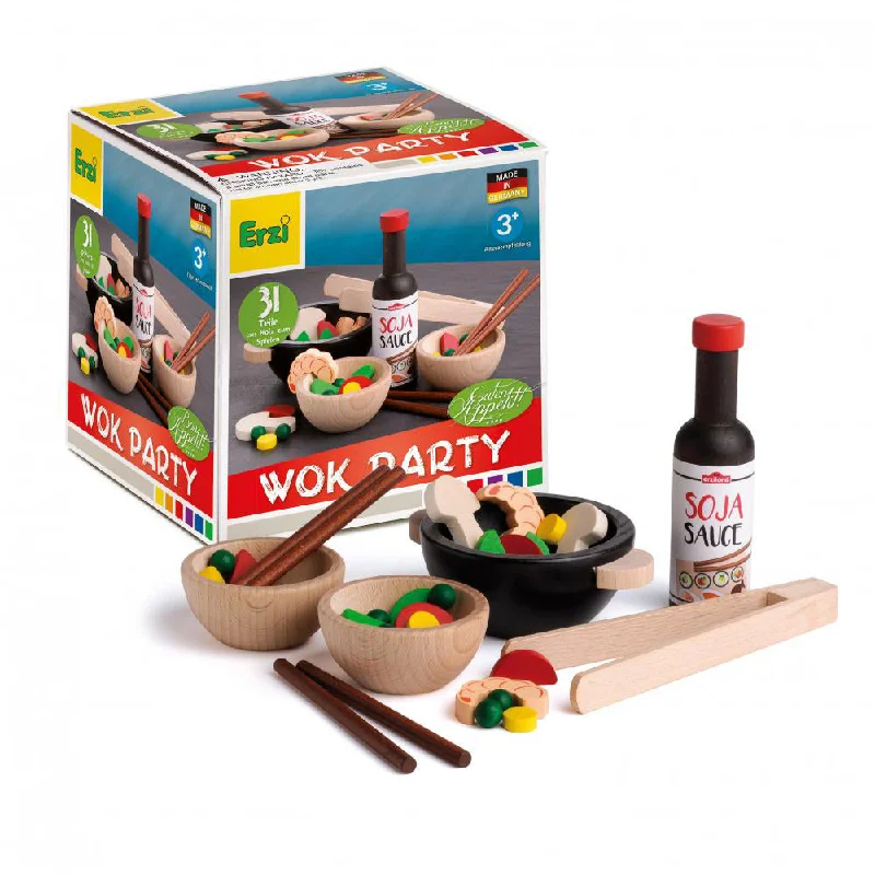 traditional wooden toys                   Erzi Assortment Wok Party