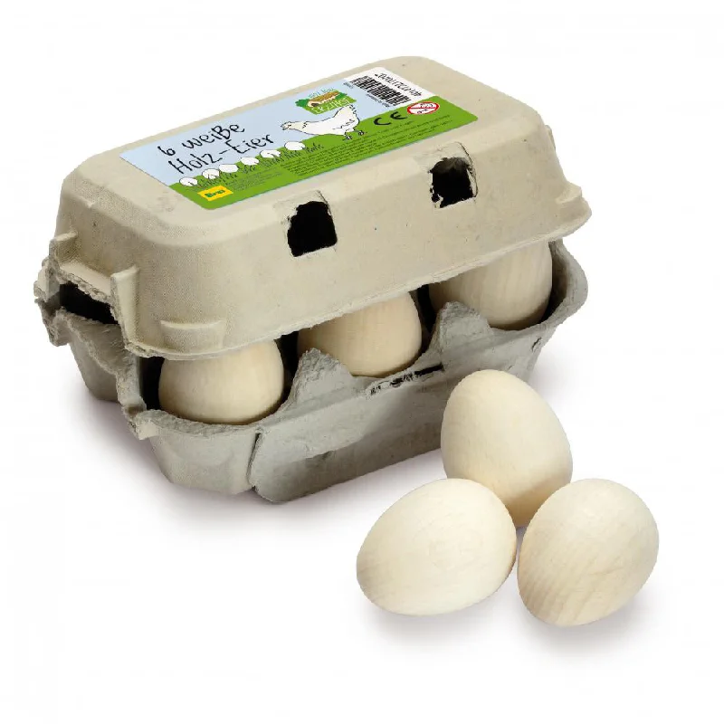 timeless wooden toys                   Erzi Eggs, White Sixpack
