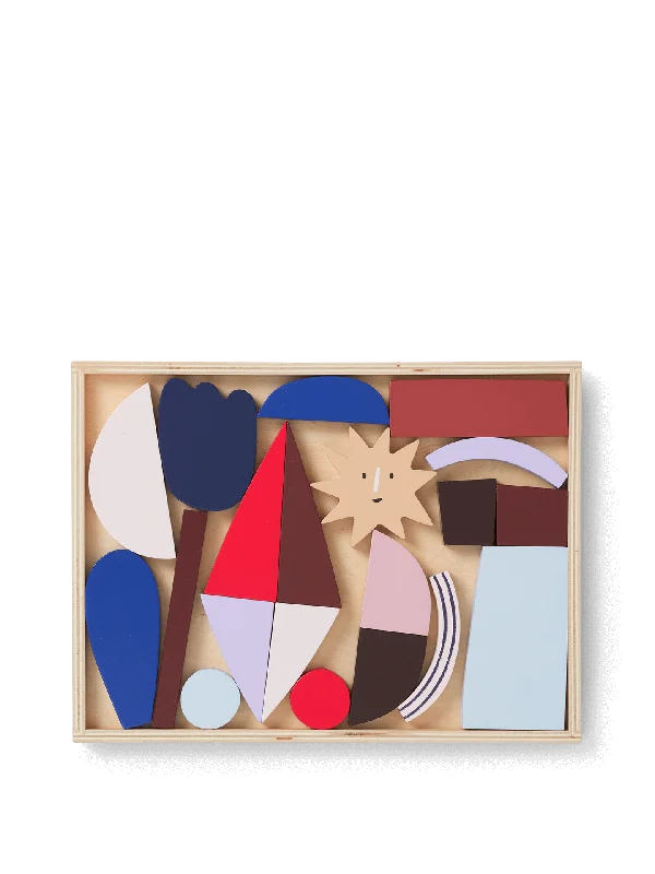 safe and appropriate wooden toys for young children                   Frame Art Blocks - Multi