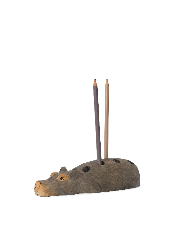 delightful wooden toys for children                   Pencil Holder - Hippo