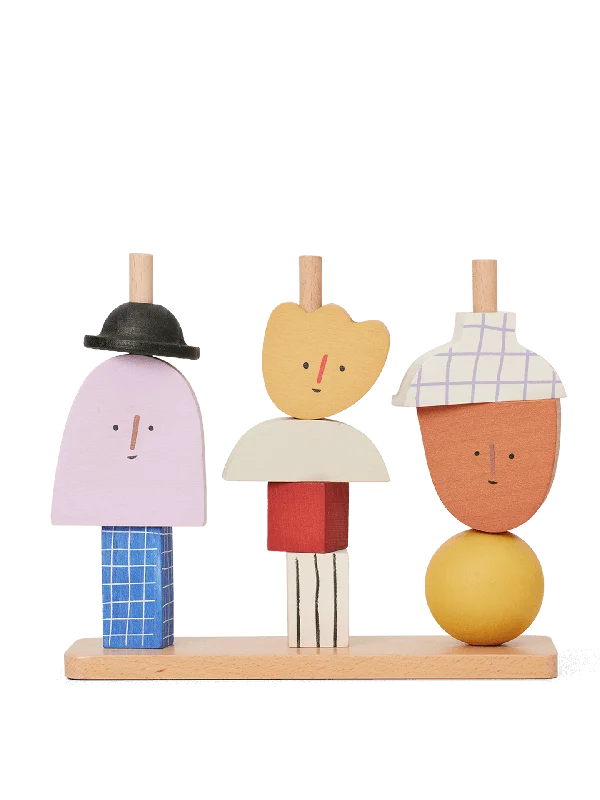 classic wooden toys for kids                Stacking Blocks - Character - Multi