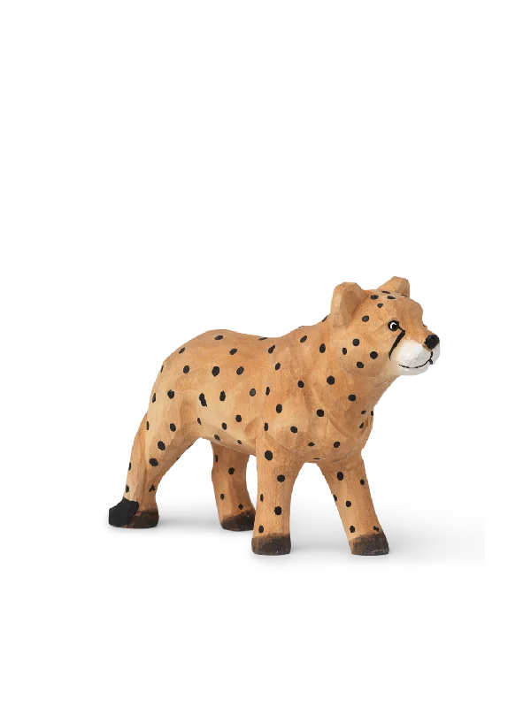 thoughtfully crafted and safe wooden toys                   Wooden Safari Animal - Hand Carved - Cheetah