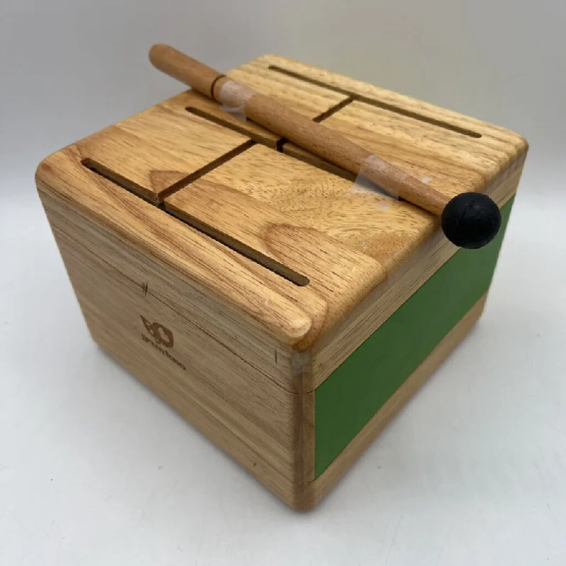 safe wooden toys for babies              Green Tones Wooden Tone Drum