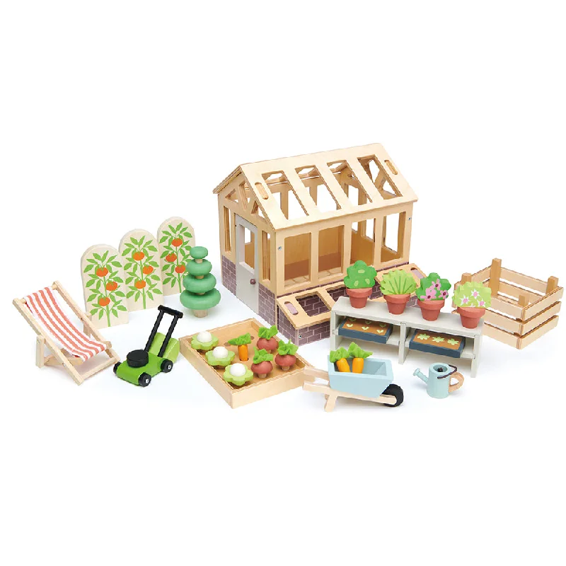 sustainably sourced wooden toys                   Tender Leaf Toys Greenhouse and Garden Set