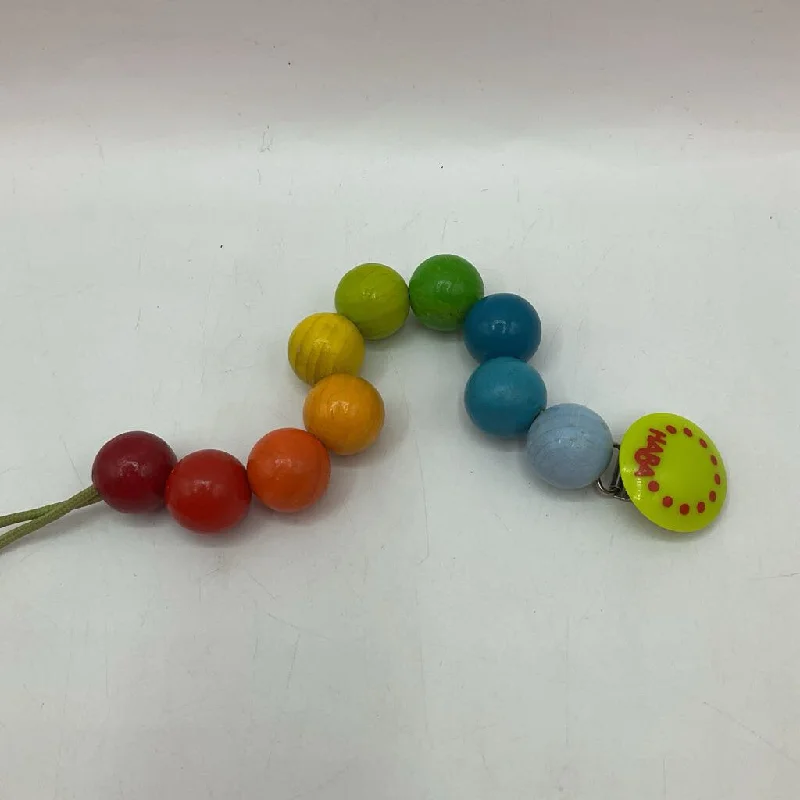 robust and durable wooden toys that withstand the test of time                   Haba Colorful Wooden Balls Pacifier Holder