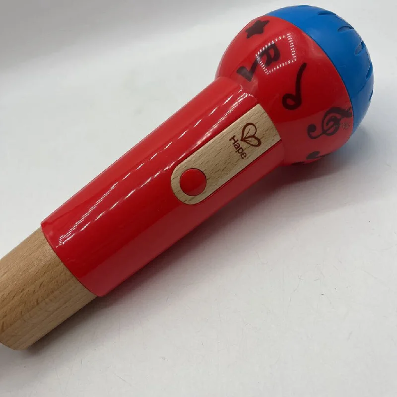 thoughtfully designed wooden toys              Hape Red Wooden Pretend Microphone