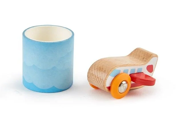 beautiful and detailed wooden toys that inspire creativity                   Hape Tape and Roll Plane
