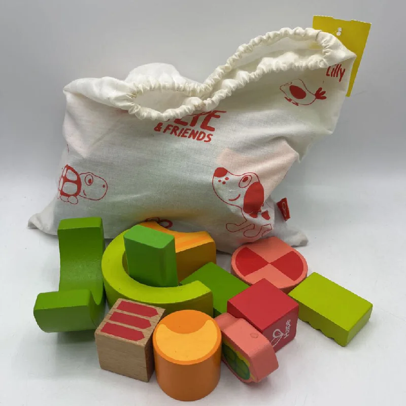 environmentally conscious wooden toys                 Hape Wooden Pepe & Friends Blocks AS IS
