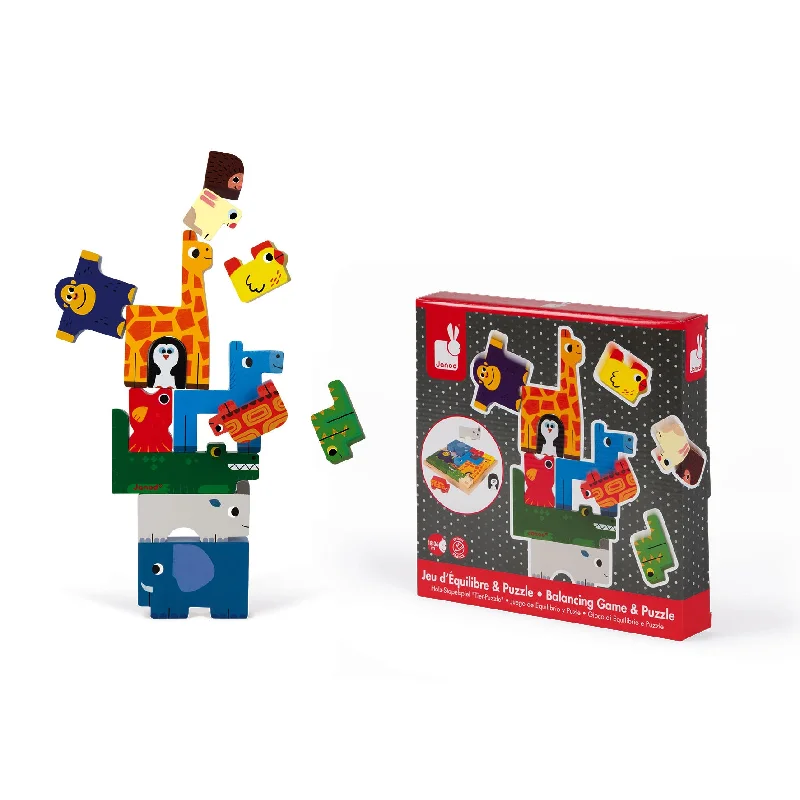 safe and non-toxic wooden toys for babies                   Janod Animal Balancing and Puzzle Game