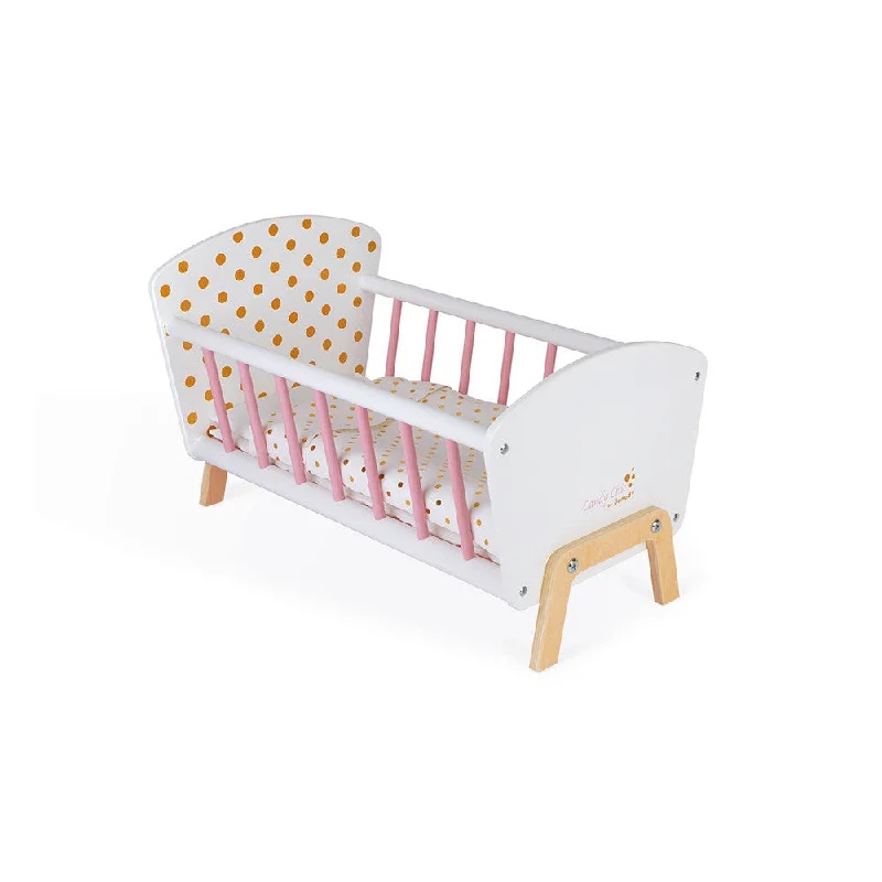 sturdy and reliable wooden toys that provide hours of fun                   Janod Candy Chic Doll's Bed