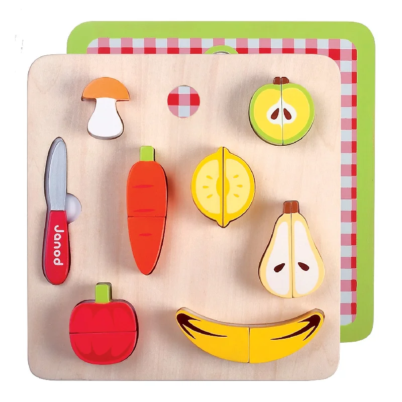 safe wooden toys for babies              Janod Chunky Fruits and Veg Set