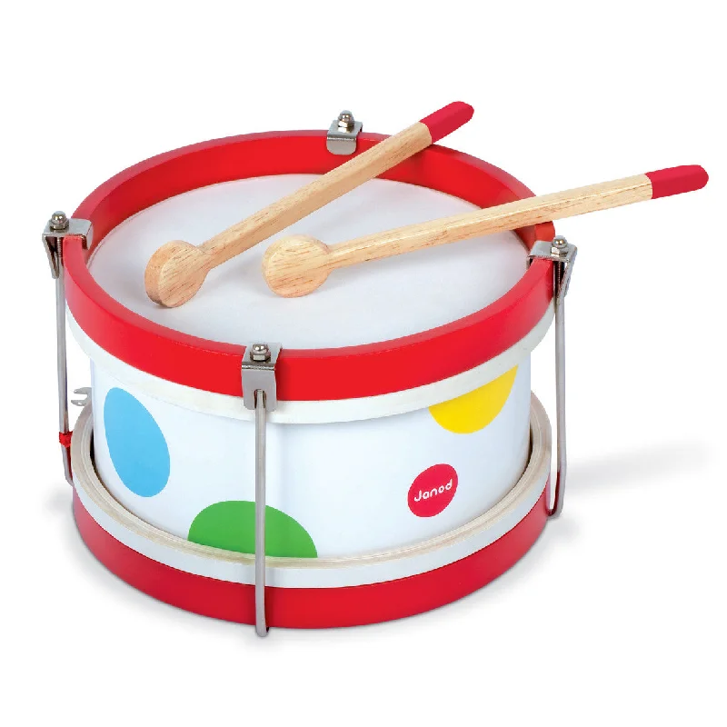 beautiful and detailed wooden toys that inspire creativity                   Janod Confetti Drum