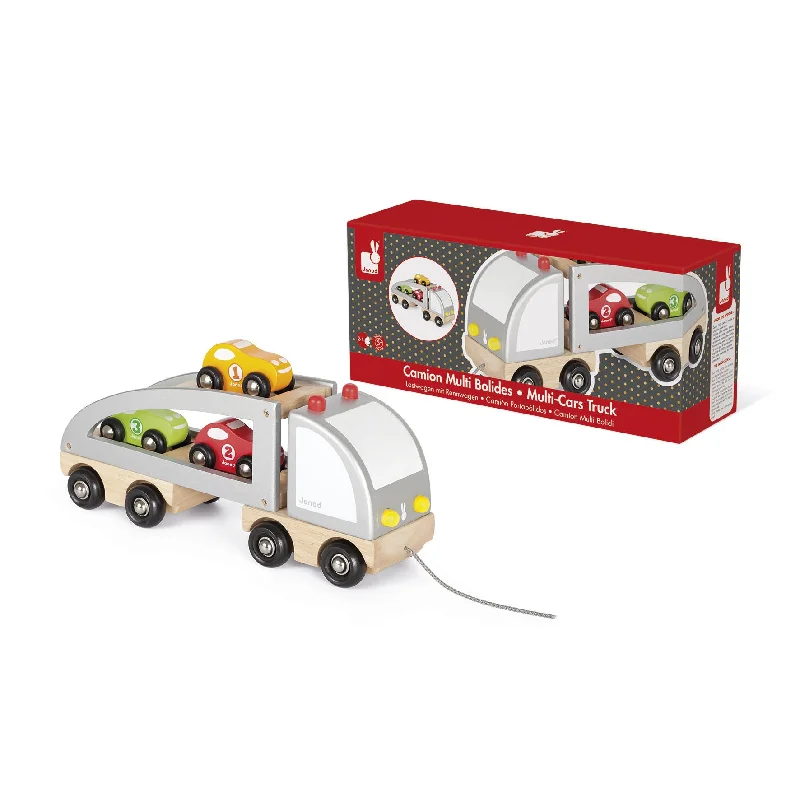 child-safe wooden toys                 Janod Multi Cars Truck