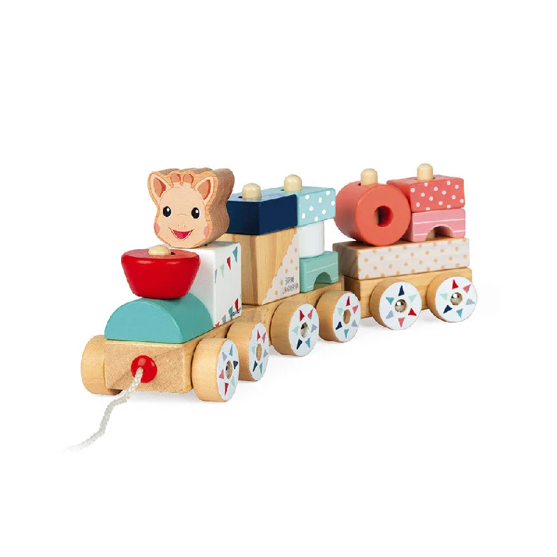 play-value packed wooden toys                   Janod Sophie LA Girafe Train