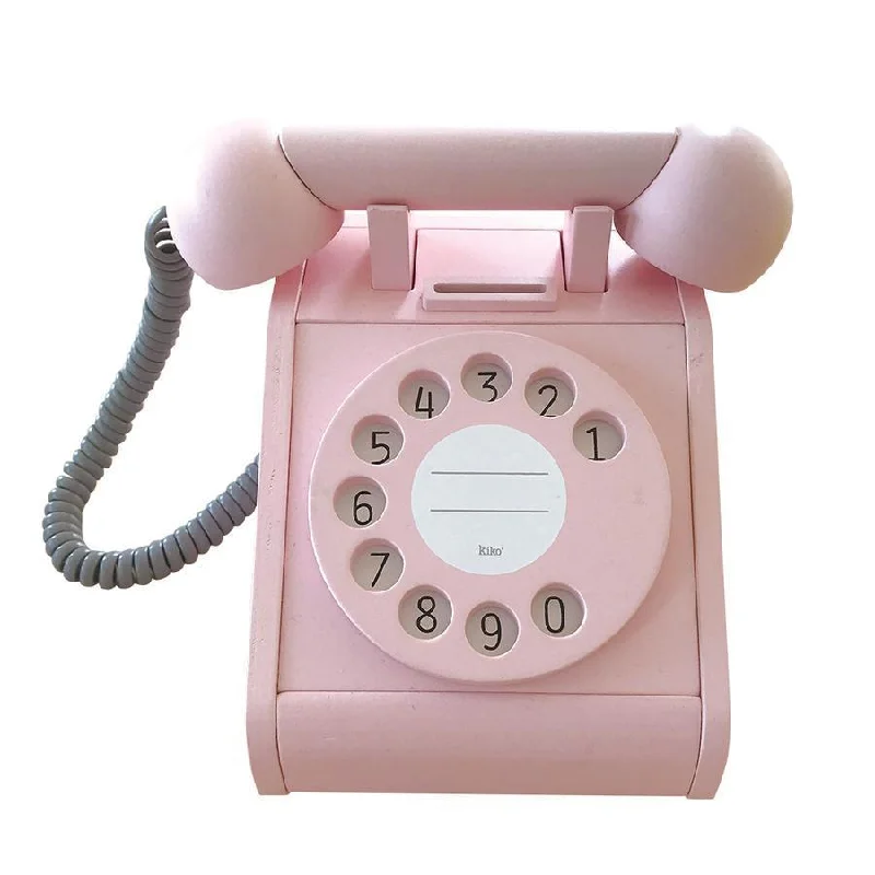 eco-friendly wooden toys                   kiko+ & gg* Telephone Wooden Toy - Pink