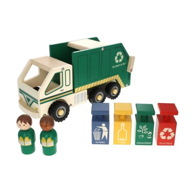 eco-friendly wooden toys                   Wooden Toy - Garbage Truck