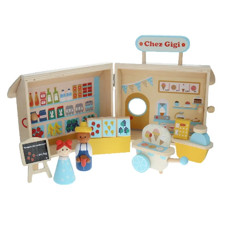 tactile wooden toys                   Wooden Toy - Grocery Store Set