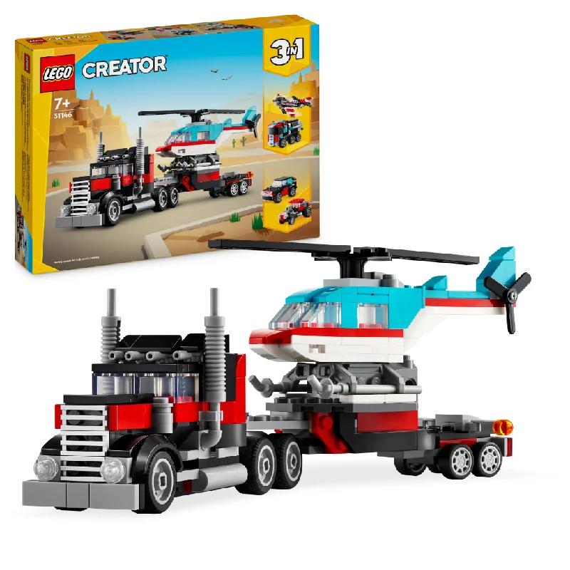 Providing a tactile learning experience LEGOLEGO 31146 Creator Flatbed Truck With Helicpoter