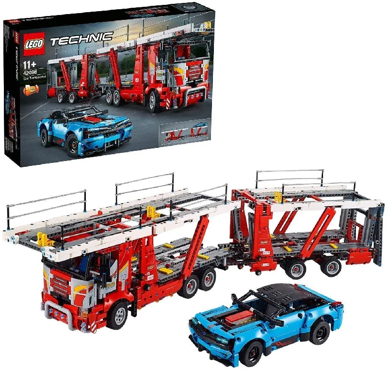 Promoting language development LEGOLEGO TECHNIC 42098 Car Transporter - to - Truck and Show Cars, 2 in 1 Model, Advanced Construction Set