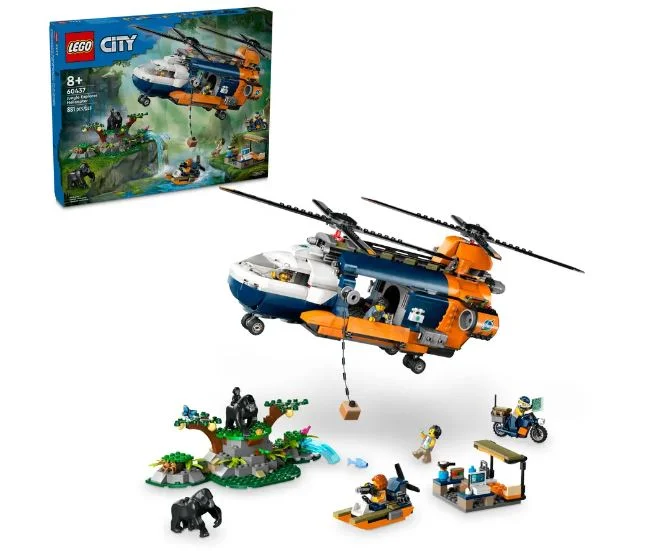 Promoting fine motor skills LEGO setsLEGO 60437 JUNGLE EXPLORER HELICOPTER AT BASE CAMP