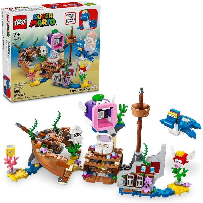 Offering a sense of accomplishment LEGOLEGO 71432 Super Mario Dorrie's Sunken Shipwreck Adventure Expansion Set, Super Mario Collectible Toy for Kids with Cheep Cheep, Cheep Chomp and Blooper Figures.
