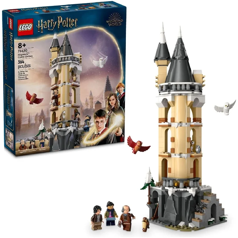 Family-friendly LEGO experiencesLEGO 76430 Harry Potter Hogwarts Castle Owlery Toy, Wizarding World Fantasy Toy for Girls and Boys, Harry Potter Castle Playset with 3 Characters.