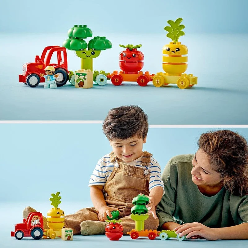 Time-honored LEGO traditionsLEGO Duplo My First Fruit and Vegetable Tractor 10982 Building Toy Set (19 Pieces)