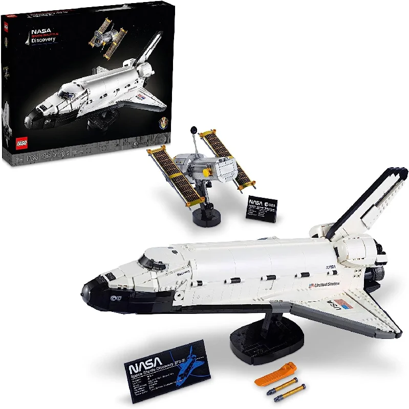 Inspiring creativity and innovation LEGOLEGO Icons NASA Space Shuttle Discovery 10283 Model Building Set - Spaceship Collection with Hubble Telescope, Detailed Display for Home or Office Decor
