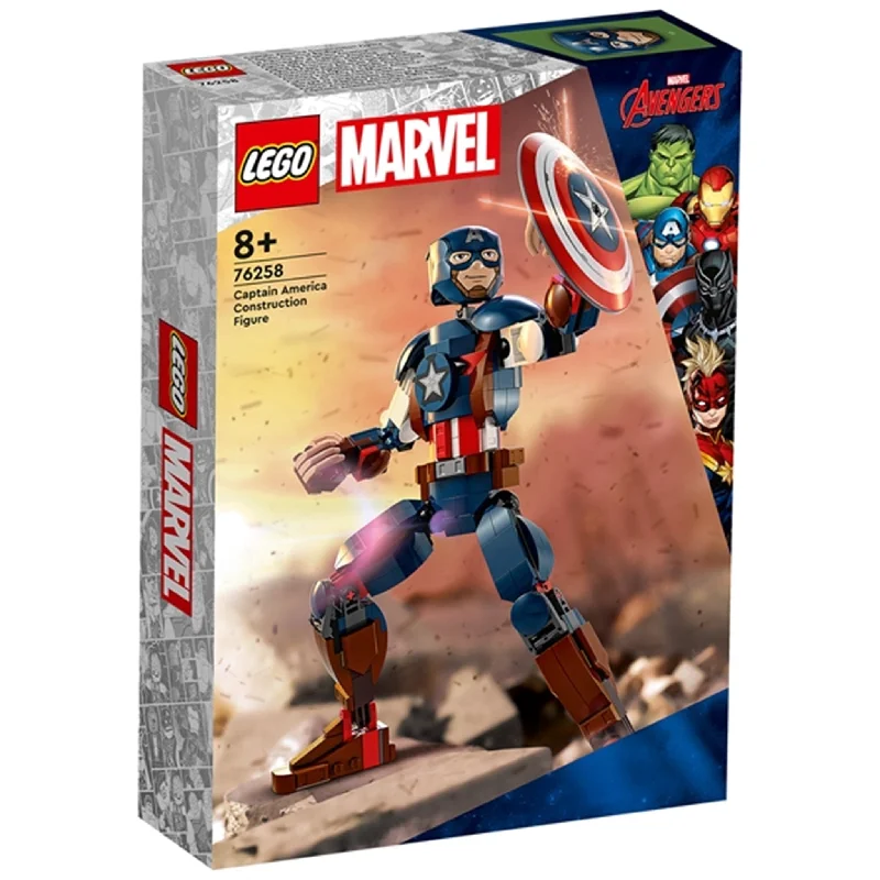 Iconic and recognizable LEGO charactersLEGO® Marvel Byg Selv-Figur af Captain America