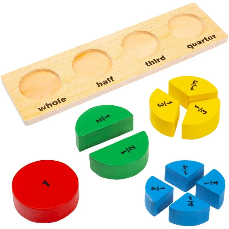timeless wooden toys                   Fractions Shape Puzzle - Learning Toy