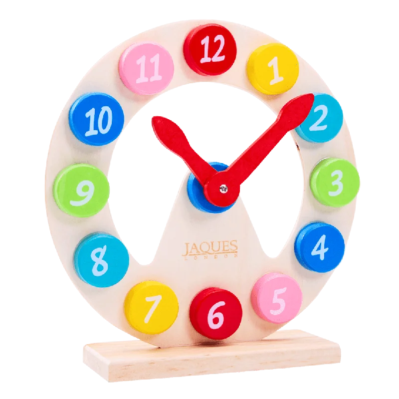 eco-friendly and sustainable wooden toys that promote environmental awareness                   Wooden Teaching Clock - Learning Clock for Kids