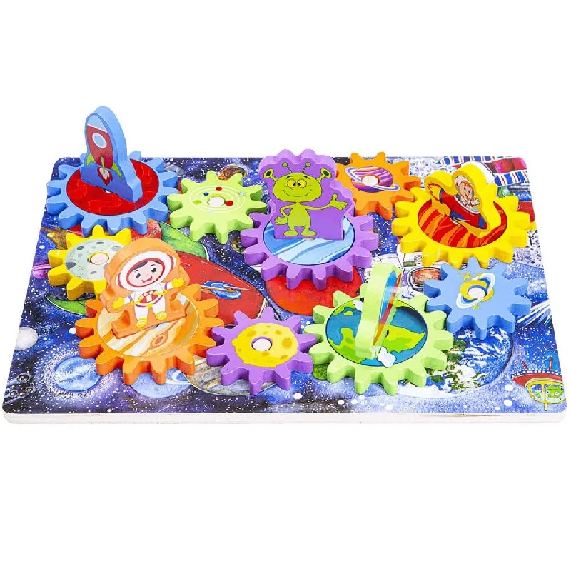 sustainably sourced wooden toys                   Planet Gear Puzzle - Space Puzzle