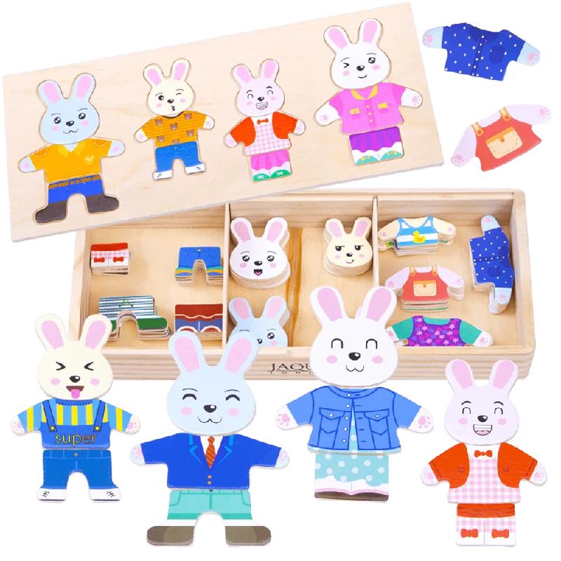 sturdy and safe wooden toys                 Kids Animal Puzzle - Dress Up Game