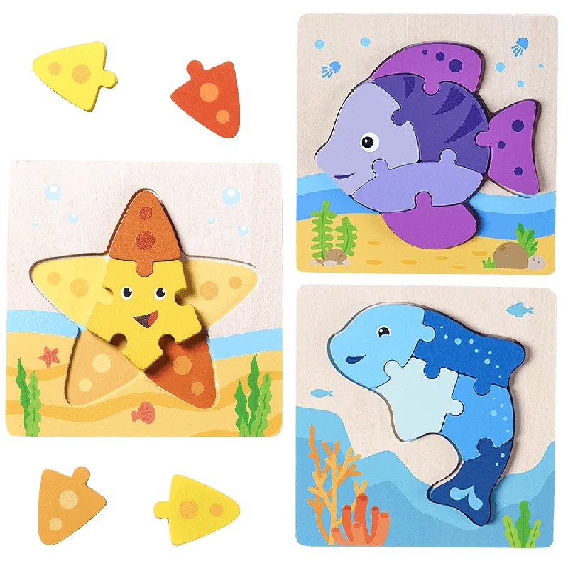 skillfully crafted wooden toys                   Under The Sea Puzzles - Kids Wooden Jigsaw