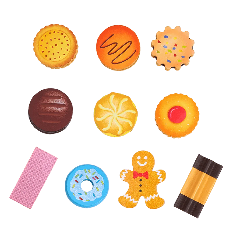 detailed and intricate wooden toys                   Wooden Biscuits Toy - Play Food