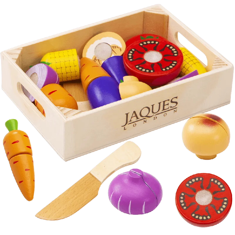 enchanting and magical wooden toys that spark the imagination                   Pretend Play Food Set - Wooden Fruit and Veg