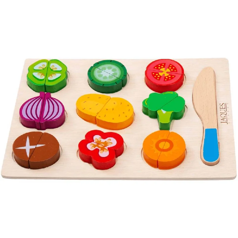 thoughtfully crafted and safe wooden toys                   Pretend Vegetable Board - Wooden Play Food