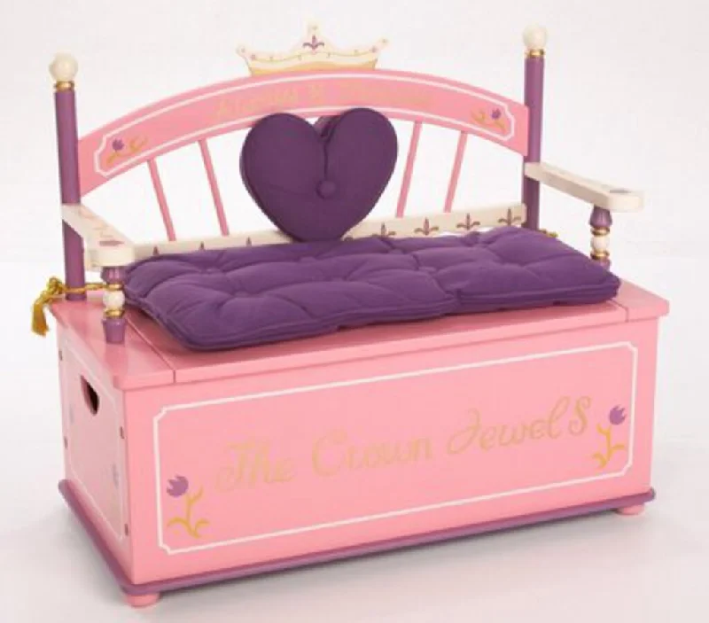 eco-friendly and safe wooden toys                   Levels Of Discovery Princess Toy Box Wooden Bench