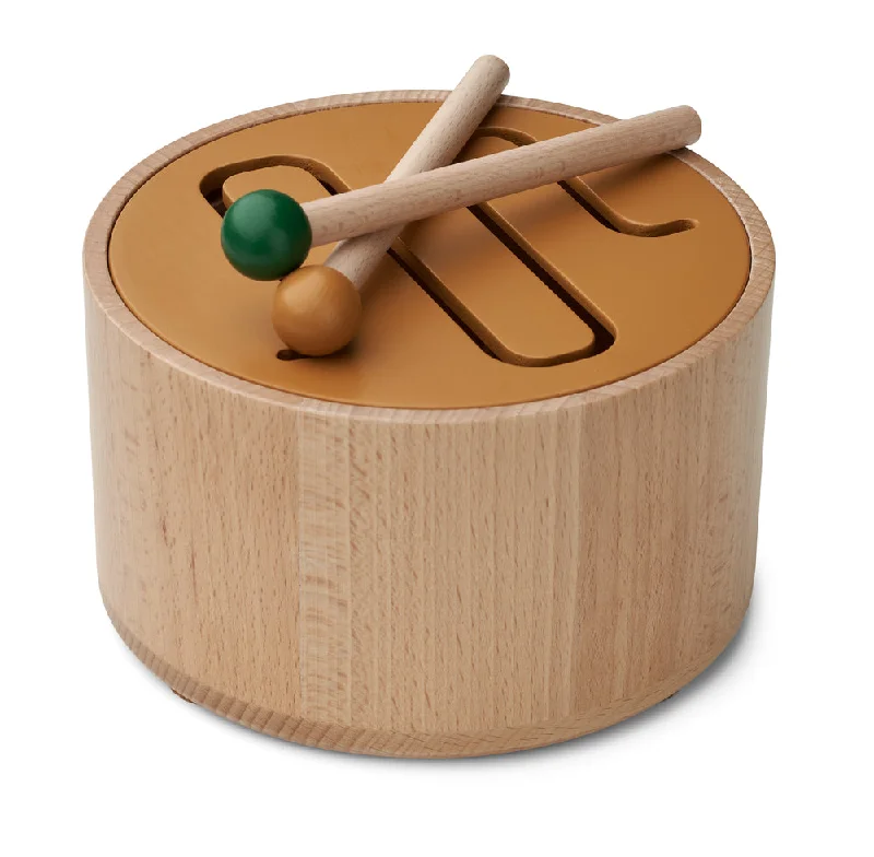 intricately designed wooden toys                 Drum - Wooden - Eden / Golden Caramel Mix