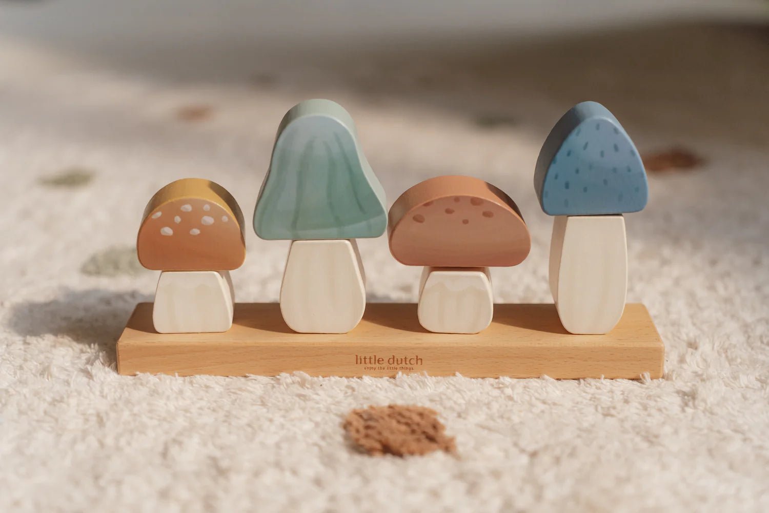 age-appropriate wooden toys                   Little Dutch: Stacking Puzzle Mushrooms