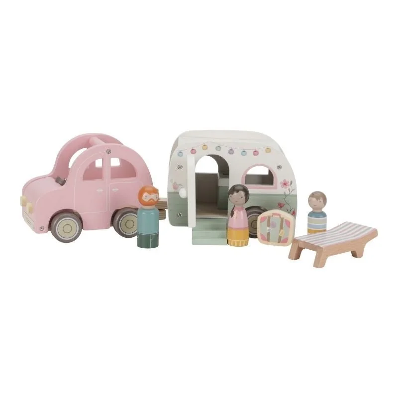 handcrafted wooden toys                  Little Dutch: Toy Car with Caravan