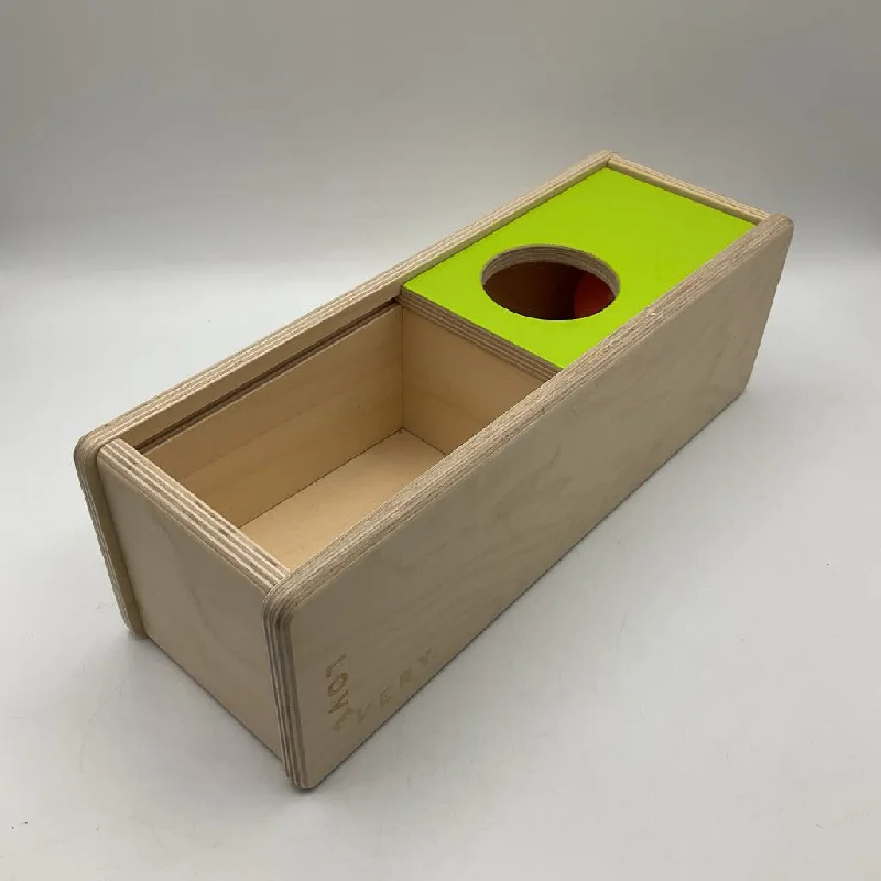 eco-friendly and safe wooden toys                   Lovevery Wooden Green Sliding Top Box/Ball