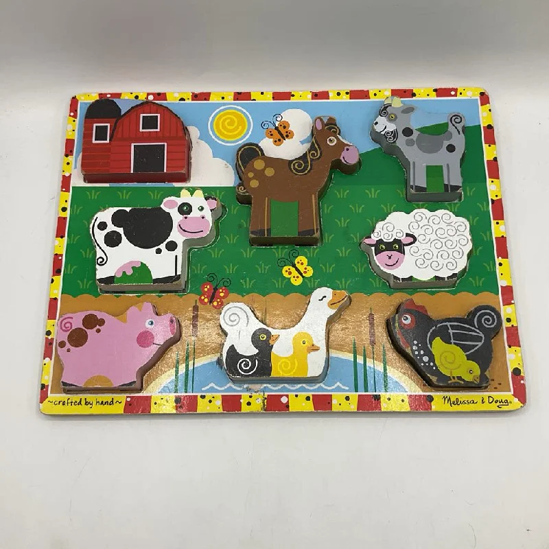 playful wooden toys                  Melissa & Doug Wooden Chunky Farm Animals Puzzle