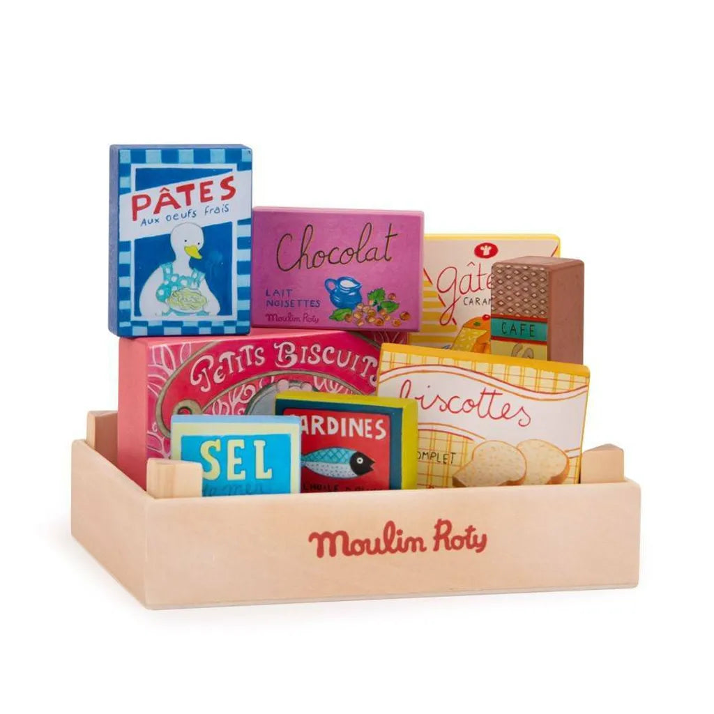 enchanting wooden toys for children                   Groceries Set - La Grande Famille