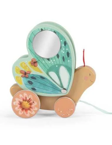 intricately designed wooden toys                 Moulin Roty: Pull-along butterfly - Trois Petits Lapins