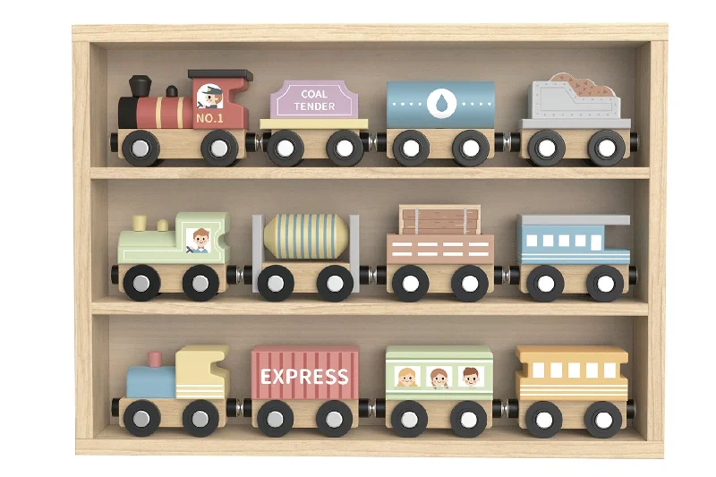 tactile wooden toys                   My Forest Friends - Wooden Train & Carriage Set