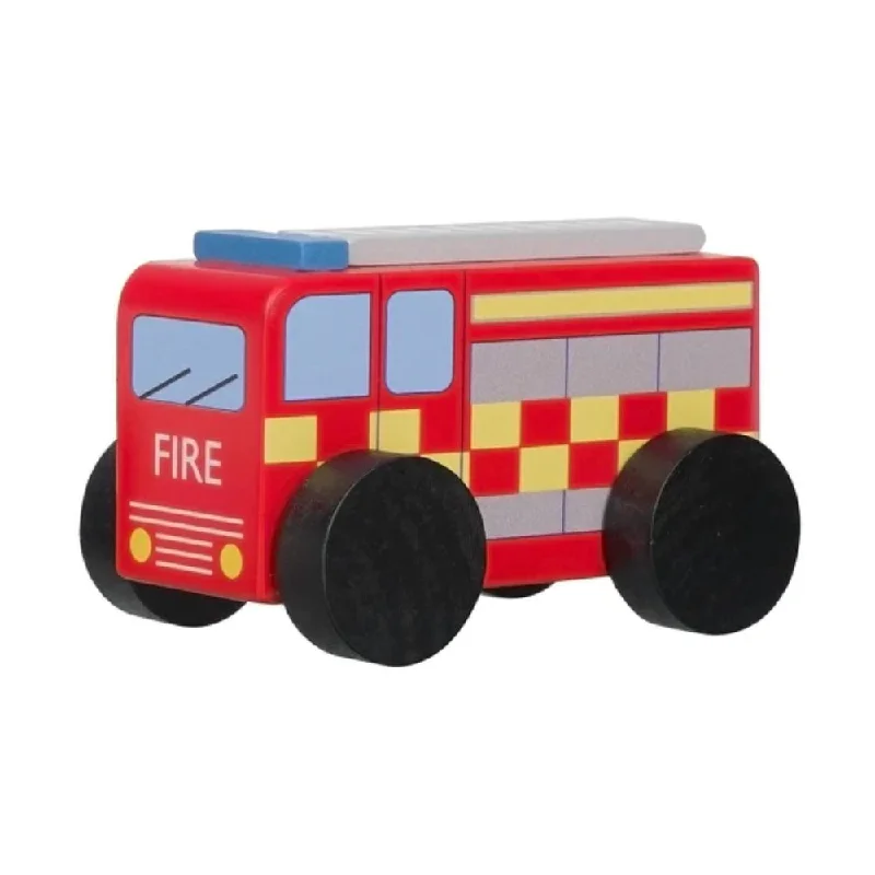 colorful and cheerful wooden toys                   Orange Tree Toys - Fire Engine Wooden Toy