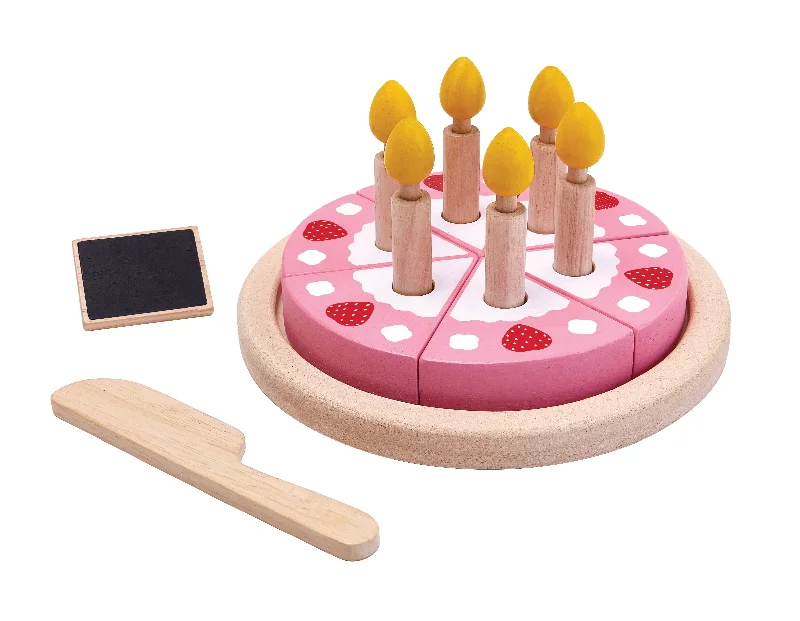 skillfully crafted wooden toys                   Birthday Cake Set - Pink