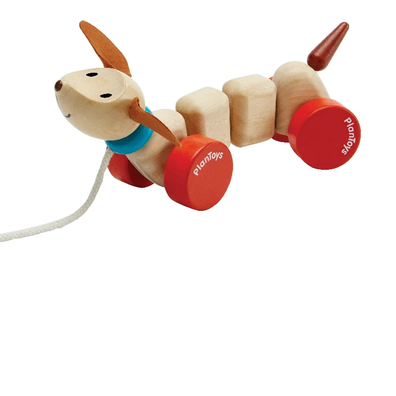 eco-friendly wooden toys made from sustainable materials                   Pull Along Toy - Puppy