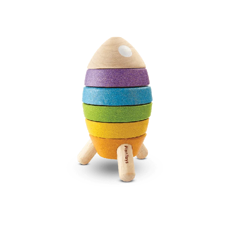 engaging and educational wooden toys                  Stacking Toy - Rocket